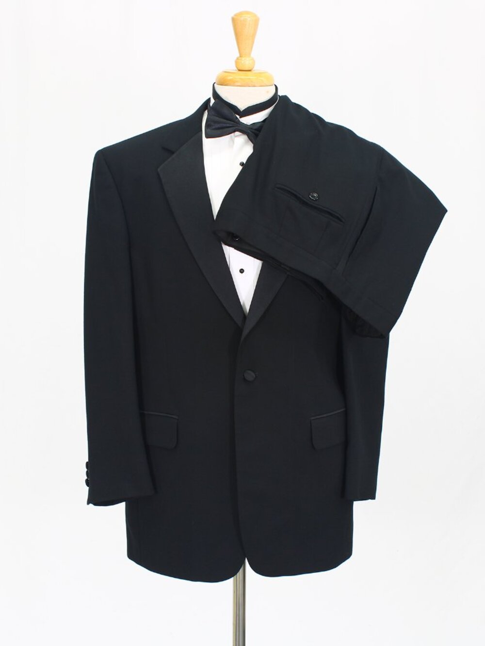 Jos. A. Bank 41R 34x30 Black Full Suit 1-Button Solid R671
